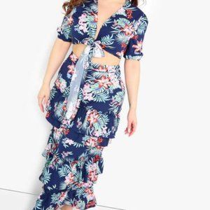 NEW Rebdolls Luau Crop Top & Skirt Set